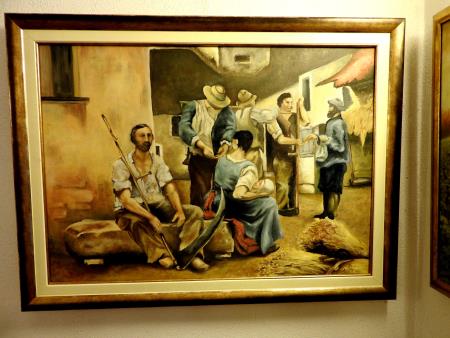 slika_Sliki  Izplačilo koscem je Avgust naslikal leta 2014